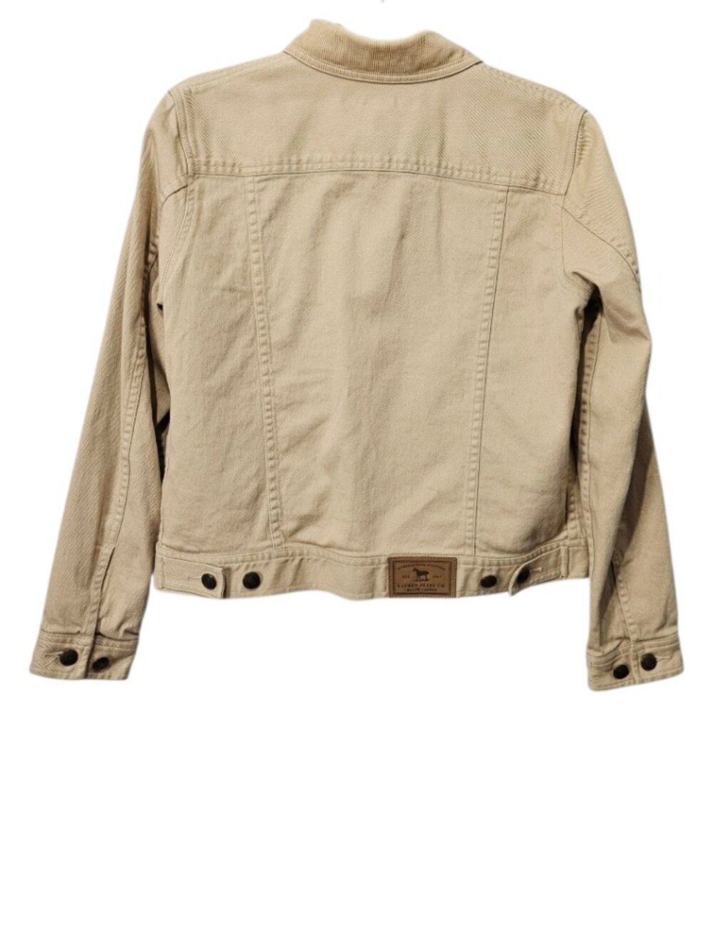 Lauren Jeans Co Ralph Lauren Denim Cotton Boho Corduroy Collar Tan Jacket M Y2K - Picture 6 of 11